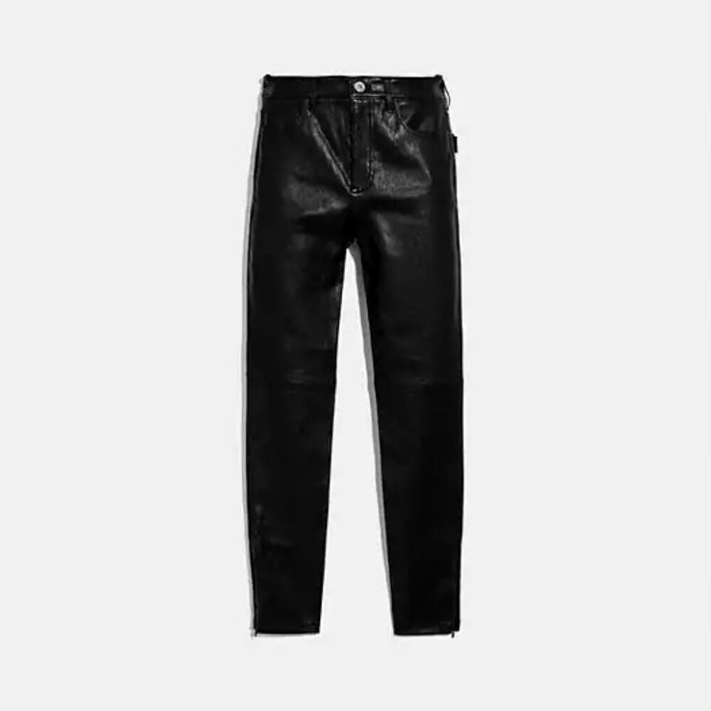 **NWT** COACH STRETCH LEATEHR PANTS SIZE 2